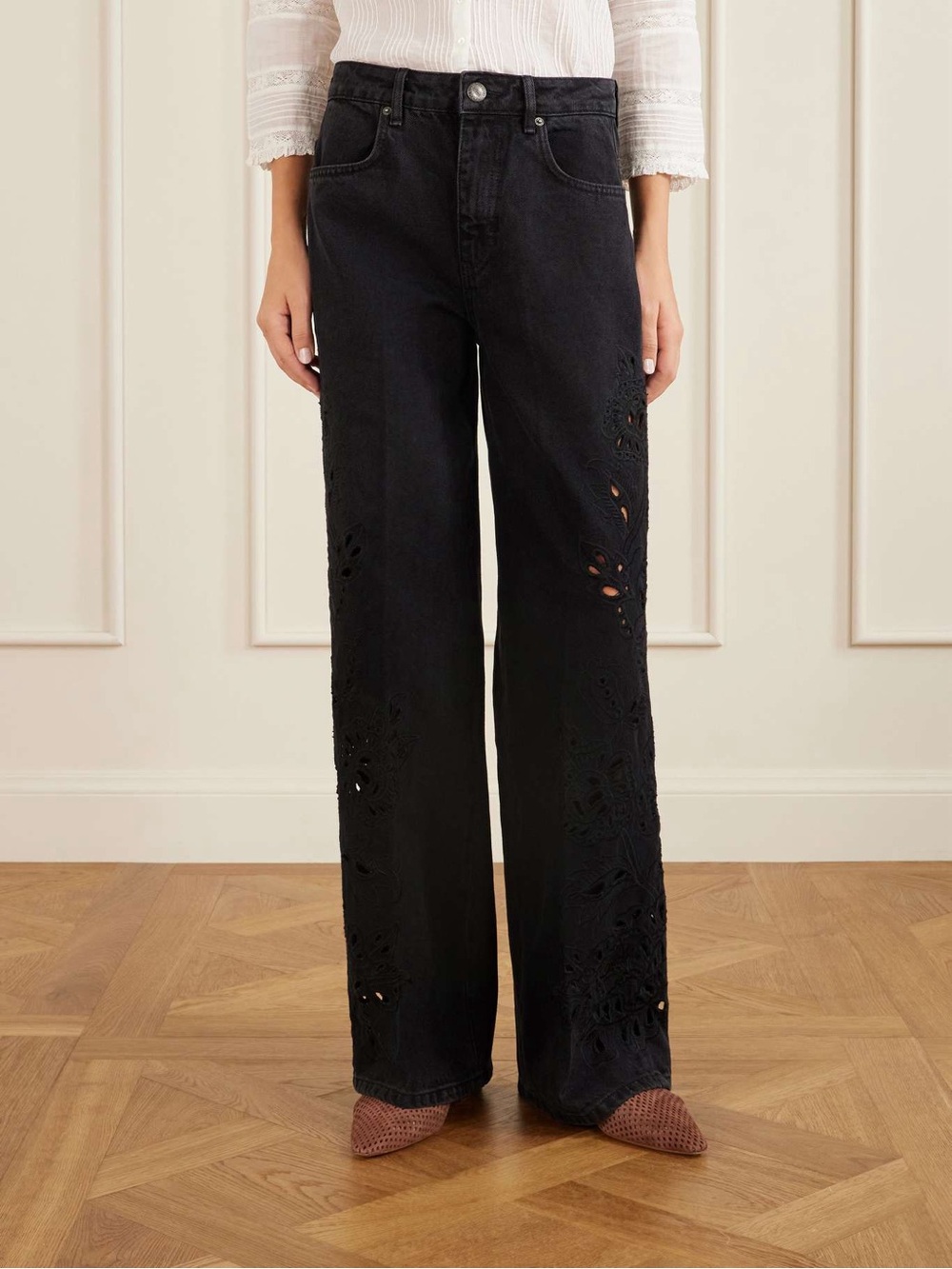 Farm Rio Richelieu high-rise wide-leg jeans- size 29